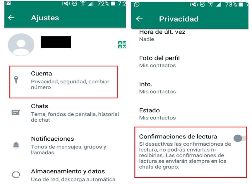 imagen que muestra como desactivar la confirmacion de lectura